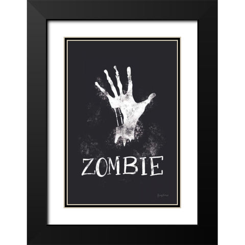 Sophisticated Spooky X Black Modern Wood Framed Art Print with Double Matting by Thorns, Becky
