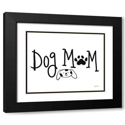 Dog Mom Black Modern Wood Framed Art Print with Double Matting by Zaman, Farida