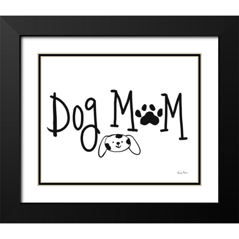 Dog Mom Black Modern Wood Framed Art Print with Double Matting by Zaman, Farida