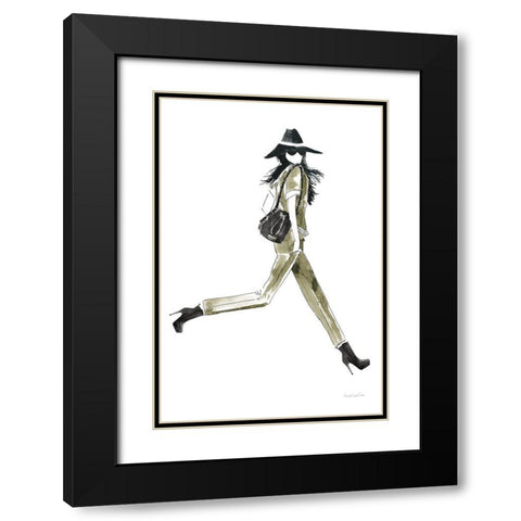 Out On the Town I Olive Black Modern Wood Framed Art Print with Double Matting by Charro, Mercedes Lopez
