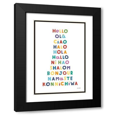 Say Hello Black Modern Wood Framed Art Print with Double Matting by Kelle, Ann