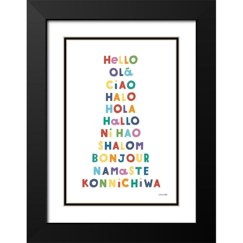Say Hello Black Modern Wood Framed Art Print with Double Matting by Kelle, Ann