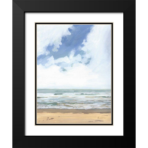 Walk on the Beach I Black Modern Wood Framed Art Print with Double Matting by Munger, Pamela