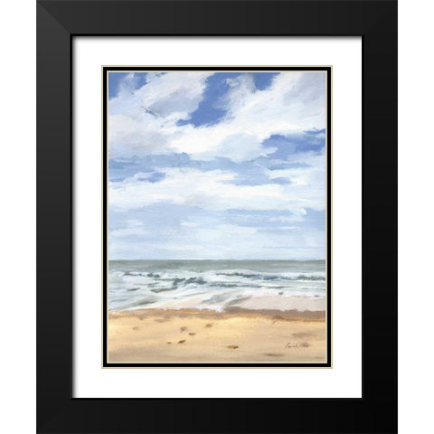 Walk on the Beach II Black Modern Wood Framed Art Print with Double Matting by Munger, Pamela