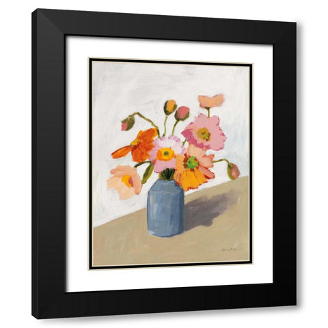 Subtle Bouquet Black Modern Wood Framed Art Print with Double Matting by Munger, Pamela