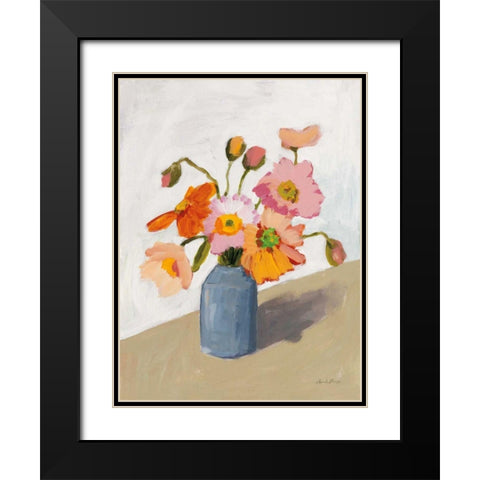 Subtle Bouquet Black Modern Wood Framed Art Print with Double Matting by Munger, Pamela