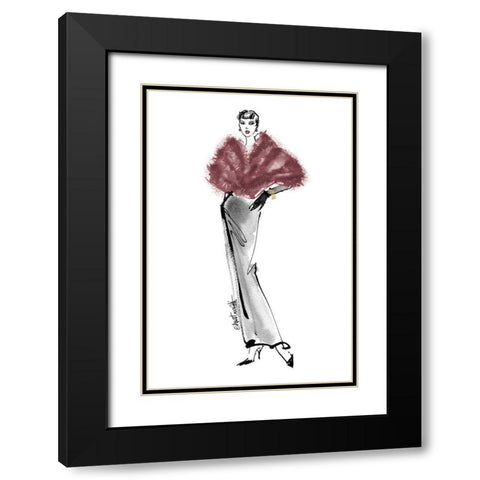 Fifties Fashion I v2 Plum Black Modern Wood Framed Art Print with Double Matting by Tavoletti, Anne