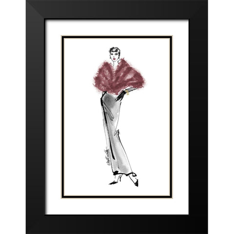 Fifties Fashion I v2 Plum Black Modern Wood Framed Art Print with Double Matting by Tavoletti, Anne