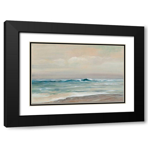 Whispering Wave Black Modern Wood Framed Art Print with Double Matting by Vassileva, Silvia