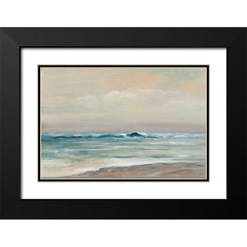 Whispering Wave Black Modern Wood Framed Art Print with Double Matting by Vassileva, Silvia