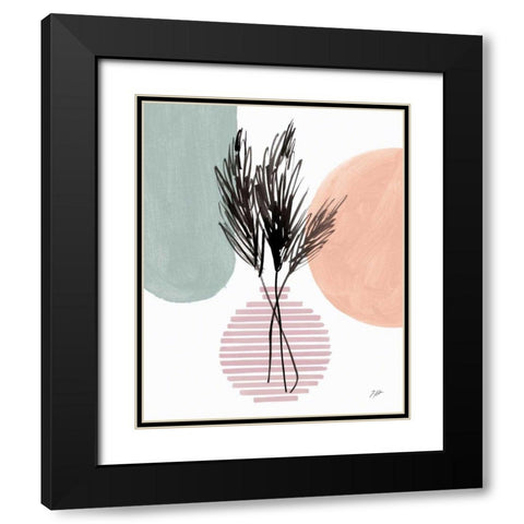 Pampas Stem Still Life Black Modern Wood Framed Art Print with Double Matting by Panganiban, Karyn