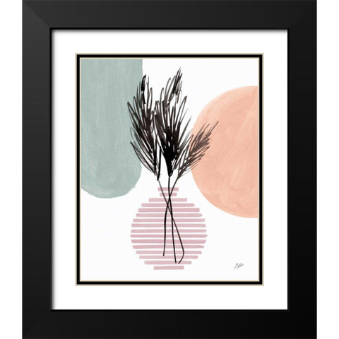Pampas Stem Still Life Black Modern Wood Framed Art Print with Double Matting by Panganiban, Karyn
