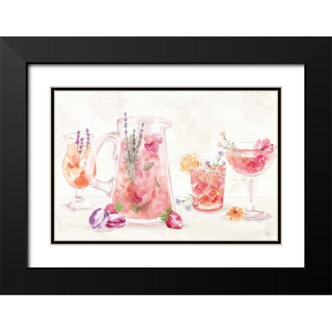 Classy Cocktails I Black Modern Wood Framed Art Print with Double Matting by June, Dina
