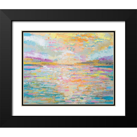 Ocean Sunrise Black Modern Wood Framed Art Print with Double Matting by Vertentes, Jeanette