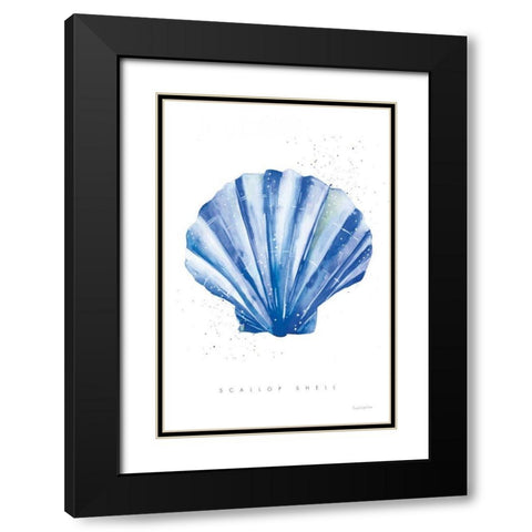 Scallop Shell Black Modern Wood Framed Art Print with Double Matting by Charro, Mercedes Lopez
