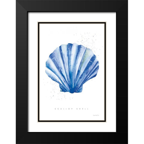 Scallop Shell Black Modern Wood Framed Art Print with Double Matting by Charro, Mercedes Lopez