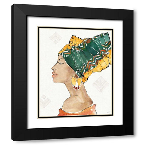 African Flair VII Black Modern Wood Framed Art Print with Double Matting by Tavoletti, Anne