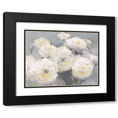 Wild Roses Gray Crop Black Modern Wood Framed Art Print with Double Matting by Hageman, Marilyn