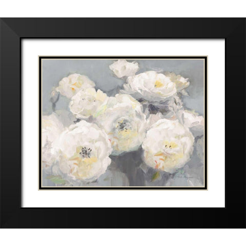 Wild Roses Gray Crop Black Modern Wood Framed Art Print with Double Matting by Hageman, Marilyn