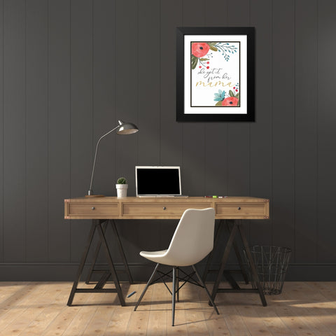 Romantic Floral VI Sentiment Black Modern Wood Framed Art Print with Double Matting by Wild Apple Portfolio