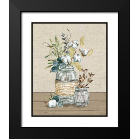 Cotton Bouquet III No Pattern Black Modern Wood Framed Art Print with Double Matting by Urban, Mary