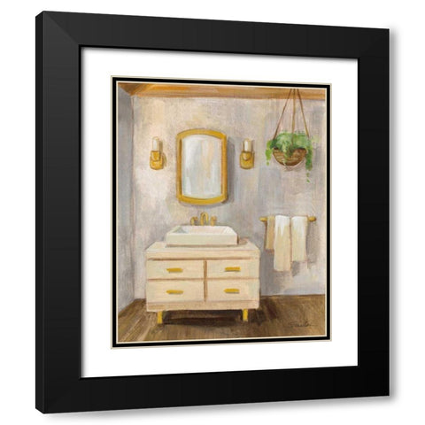 Attic Bathroom I Crop Black Modern Wood Framed Art Print with Double Matting by Vassileva, Silvia