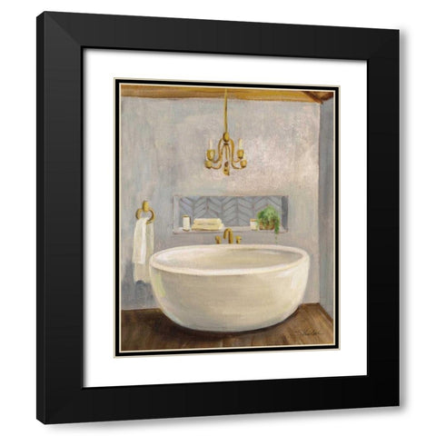 Attic Bathroom II Crop Black Modern Wood Framed Art Print with Double Matting by Vassileva, Silvia
