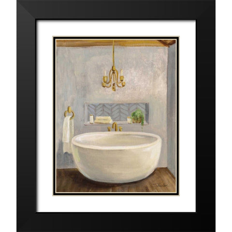 Attic Bathroom II Crop Black Modern Wood Framed Art Print with Double Matting by Vassileva, Silvia