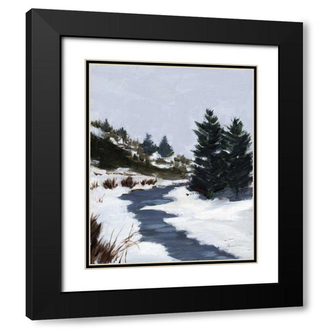 Winter Trails Black Modern Wood Framed Art Print with Double Matting by Munger, Pamela