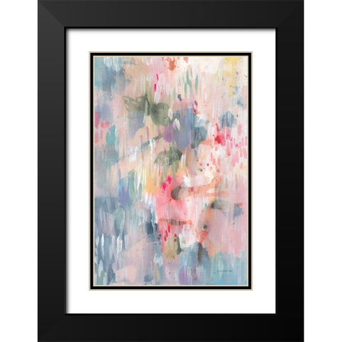 Soothing Abstract Black Modern Wood Framed Art Print with Double Matting by Nai, Danhui