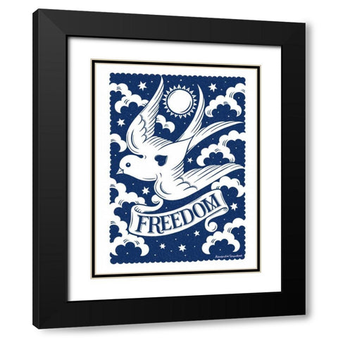 Freedom Bird Black Modern Wood Framed Art Print with Double Matting by Snowdon, Alexandra