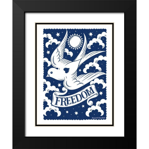 Freedom Bird Black Modern Wood Framed Art Print with Double Matting by Snowdon, Alexandra
