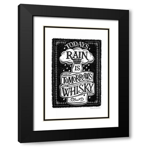 Whisky Rain Black Modern Wood Framed Art Print with Double Matting by Snowdon, Alexandra