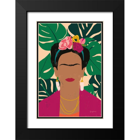 Frida Kahlo I Palms Black Modern Wood Framed Art Print with Double Matting by Thorns, Becky