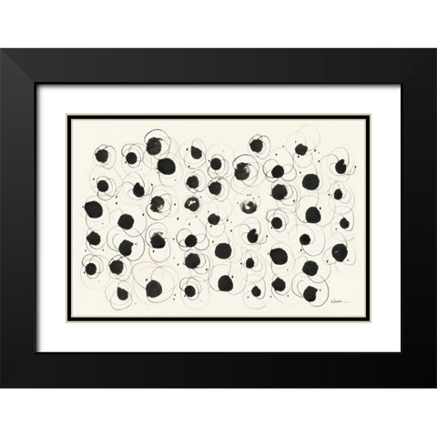 Round Seven Deluxe Black Modern Wood Framed Art Print with Double Matting by Novak, Shirley