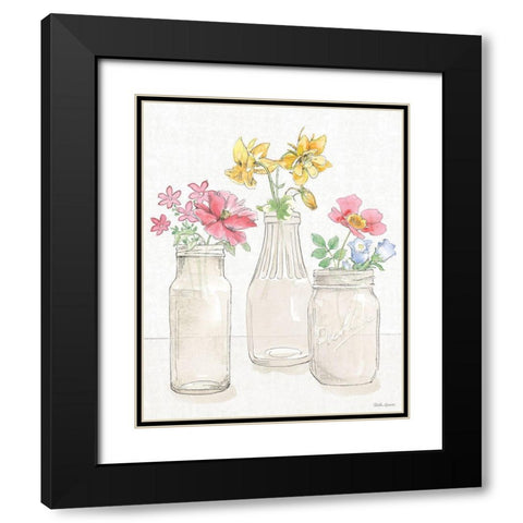 Peaceful Petals III Black Modern Wood Framed Art Print with Double Matting by Grove, Beth