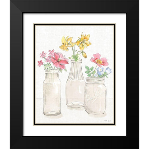 Peaceful Petals III Black Modern Wood Framed Art Print with Double Matting by Grove, Beth