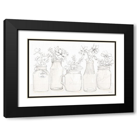 Peaceful Petals I Neutral Black Modern Wood Framed Art Print with Double Matting by Grove, Beth