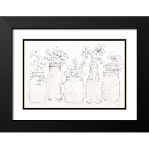 Peaceful Petals I Neutral Black Modern Wood Framed Art Print with Double Matting by Grove, Beth