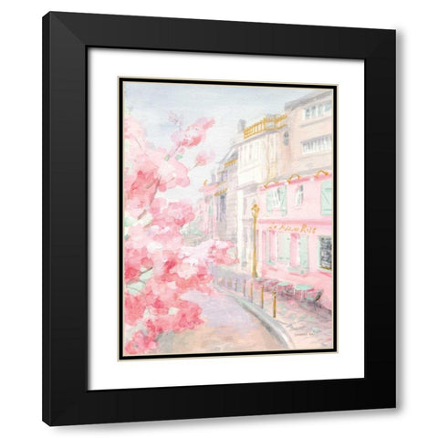 Pastel Paris II Black Modern Wood Framed Art Print with Double Matting by Nai, Danhui
