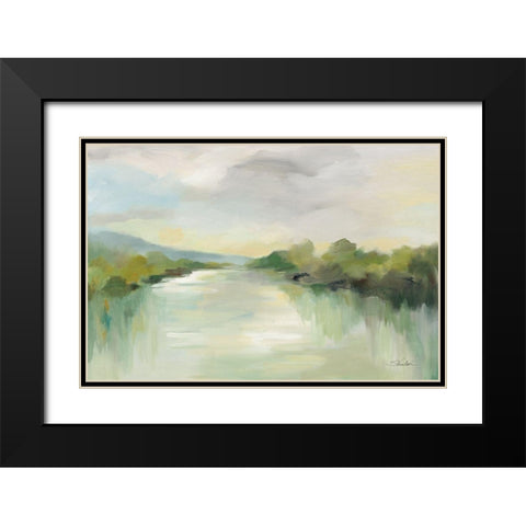 April River Black Modern Wood Framed Art Print with Double Matting by Vassileva, Silvia