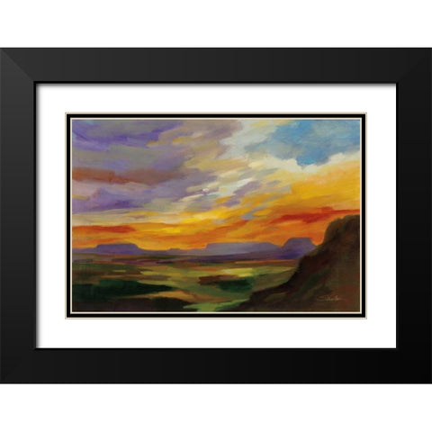 Sonoran Desert Sunset Black Modern Wood Framed Art Print with Double Matting by Vassileva, Silvia