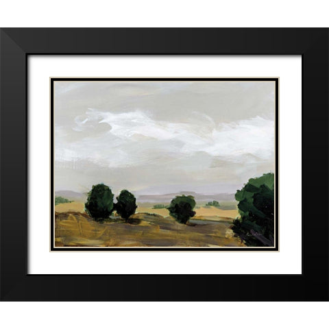 Autumn Fields Black Modern Wood Framed Art Print with Double Matting by Munger, Pamela