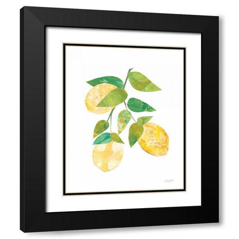 Summer Lemons I Black Modern Wood Framed Art Print with Double Matting by Prahl, Courtney