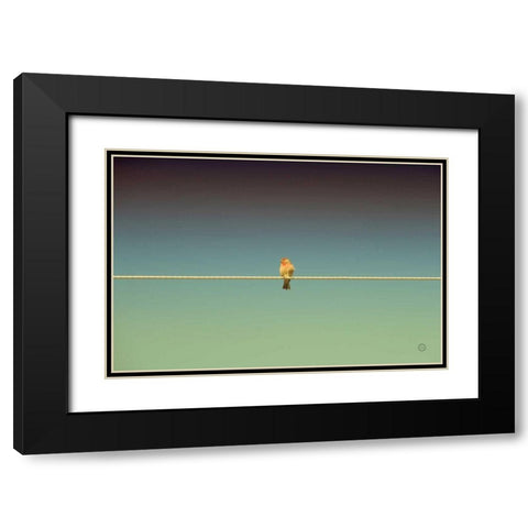 Waiting Black Modern Wood Framed Art Print with Double Matting by Larson, Nathan