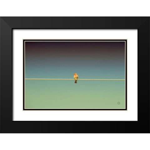 Waiting Black Modern Wood Framed Art Print with Double Matting by Larson, Nathan