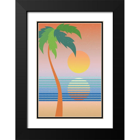 Paradise No Words Black Modern Wood Framed Art Print with Double Matting by Wild Apple Portfolio