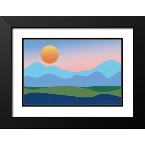 Mountaintop No Words Black Modern Wood Framed Art Print with Double Matting by Wild Apple Portfolio