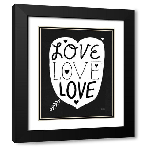Love Love Love Black Black Modern Wood Framed Art Print with Double Matting by Mullan, Michael