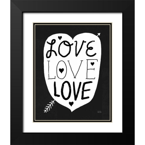 Love Love Love Black Black Modern Wood Framed Art Print with Double Matting by Mullan, Michael